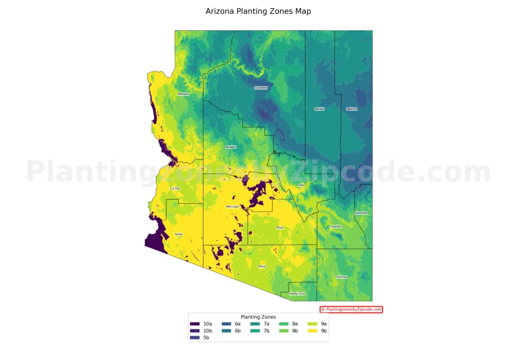 arizona hardiness zones map
