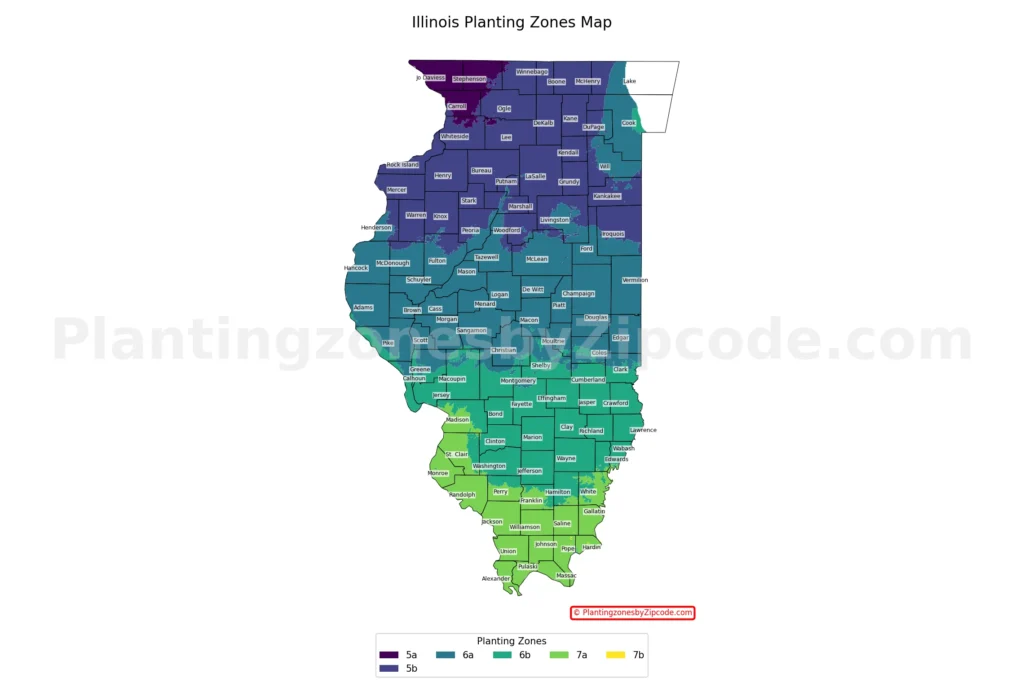 Illinois Planting Zones Map