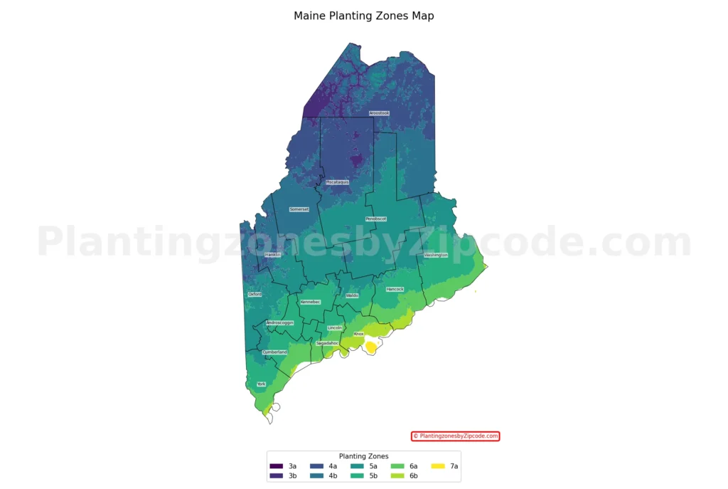Maine hardiness zones map