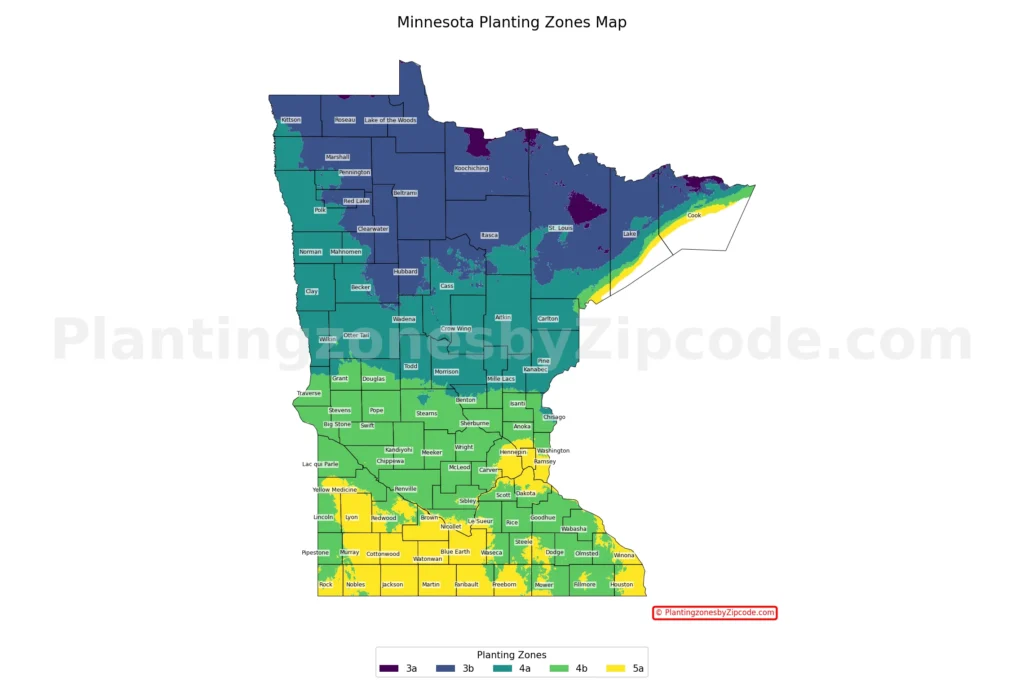 Minnesota Planting Zones Map