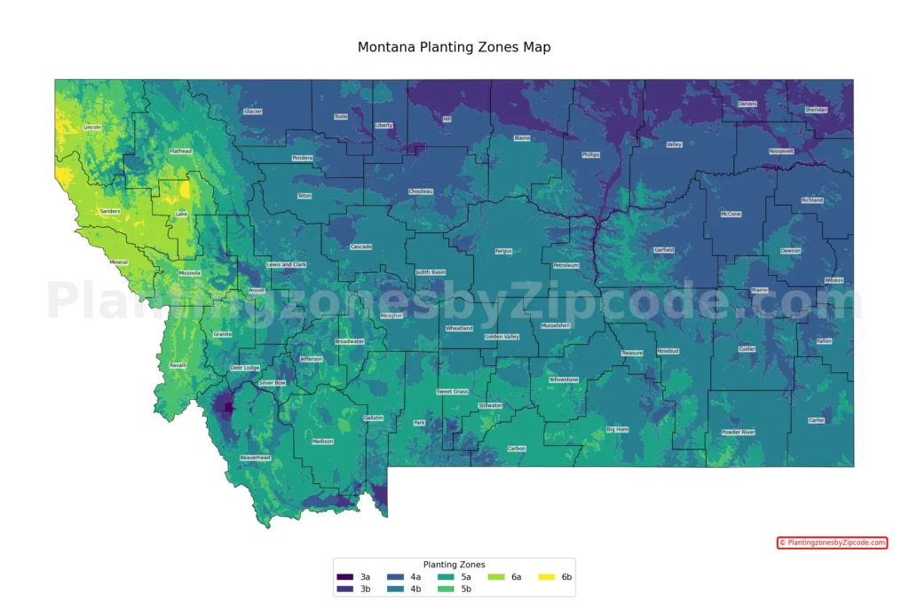 Montana hardiness zones map