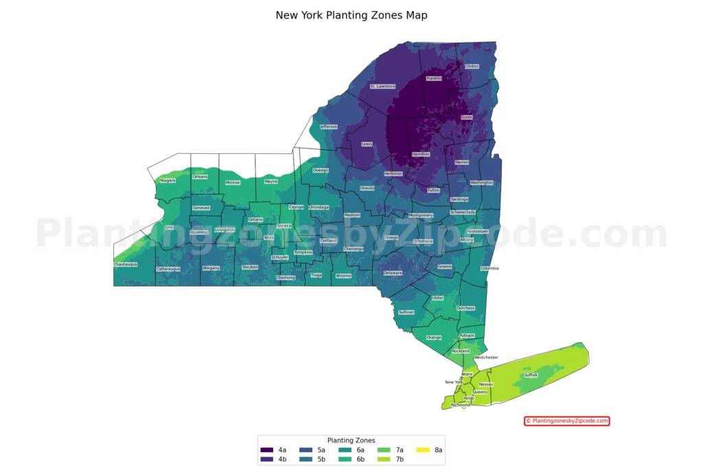 New York Planting Zones Map