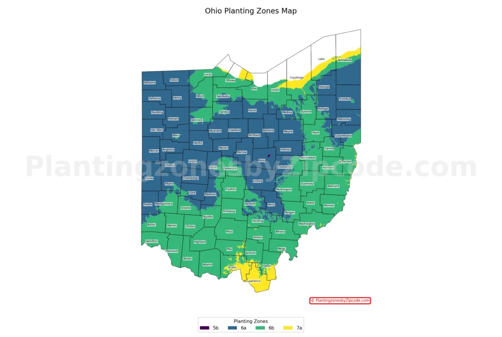 ohio planting zones map