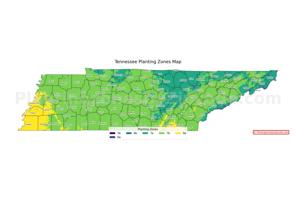 Tennessee Planting zones map