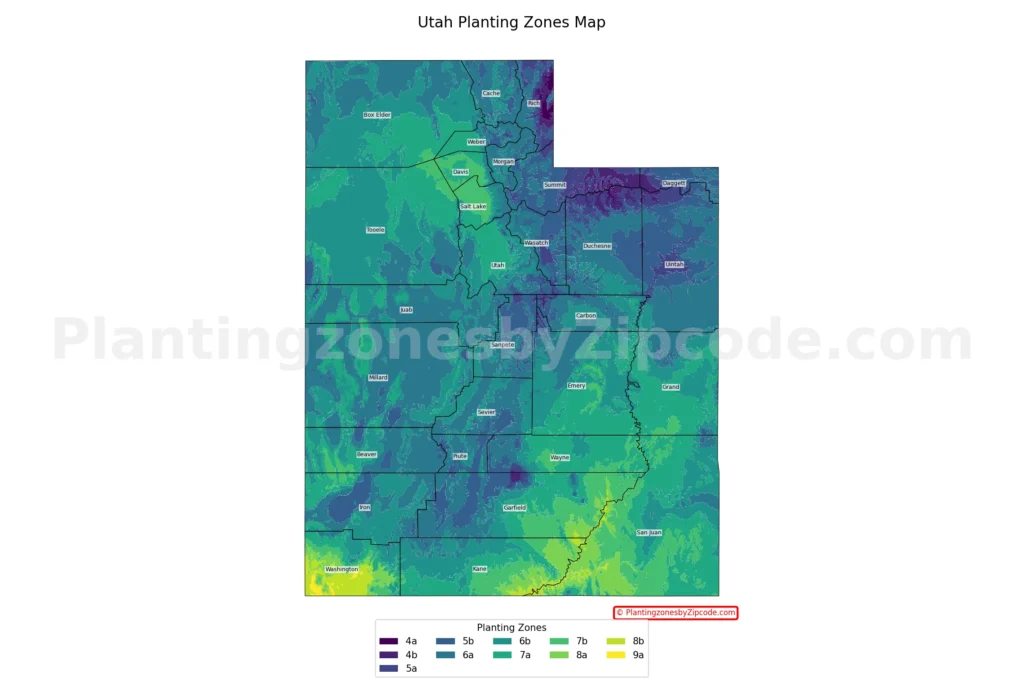 Utah Planting Zones Map