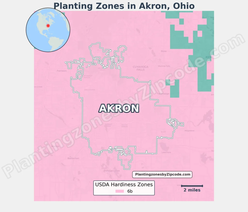 planting zone akron ohio map