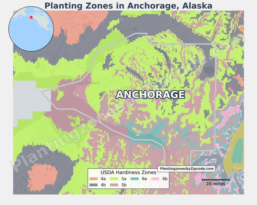 Anchorage Alaska Planting zones map