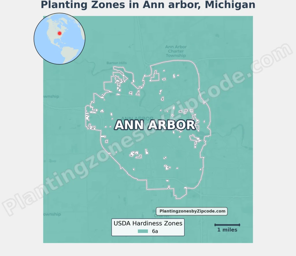 planting zone ann arbor michigan map