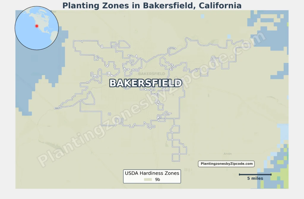 bakersfield california hardiness zones map