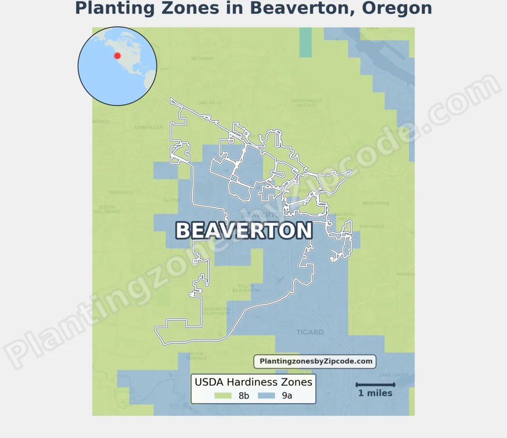 USDA zone in beaverton oregon with Map