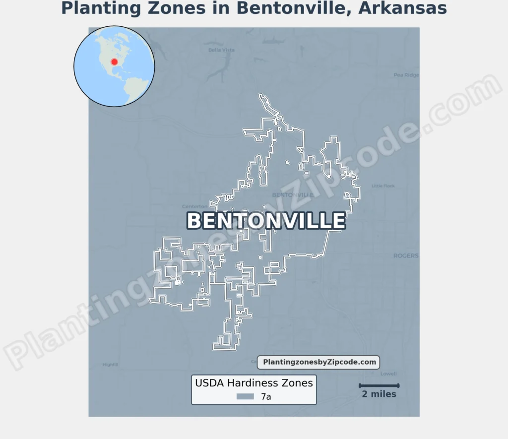 planting zone bentonville arkansas map
