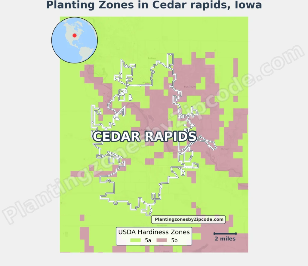 usda growing zone in cedar rapids iowa