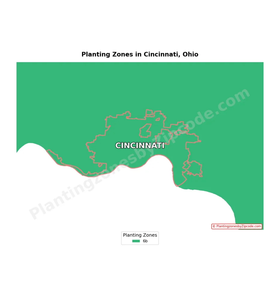 Cincinnati Hardiness zones map