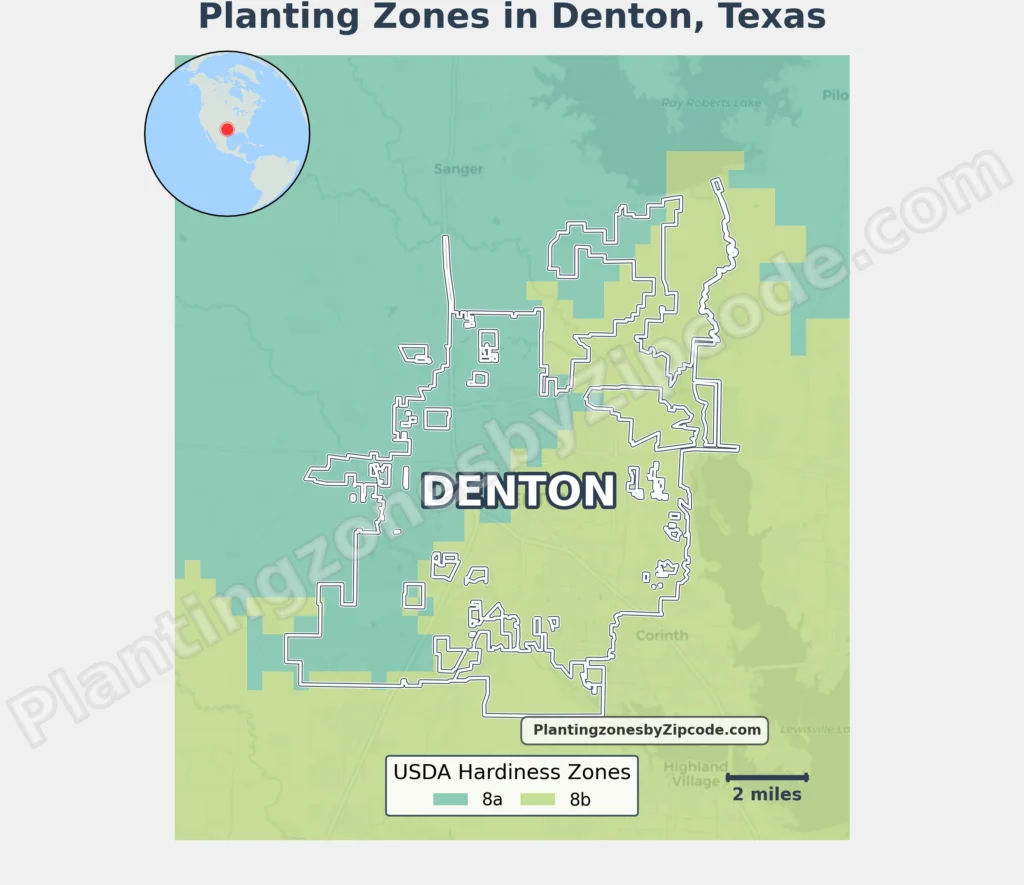 denton texas usda planting zones