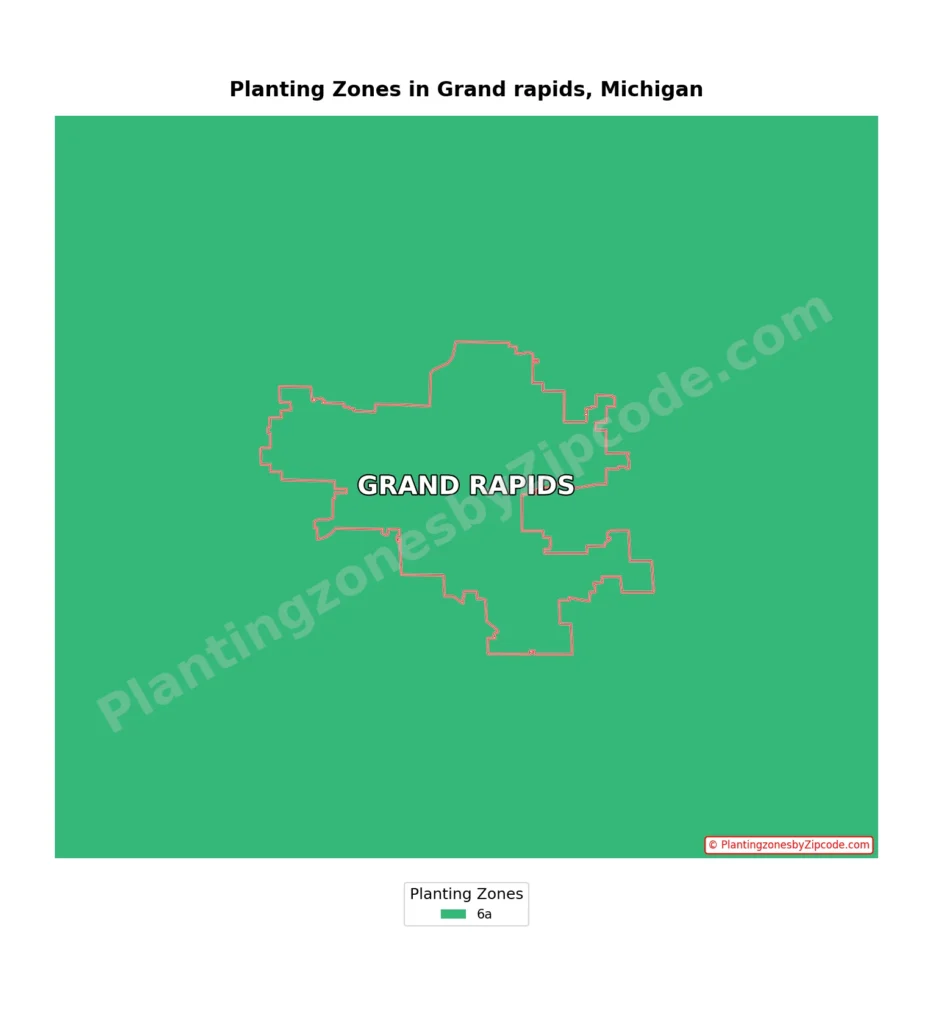 Grand Rapids hardiness zone map