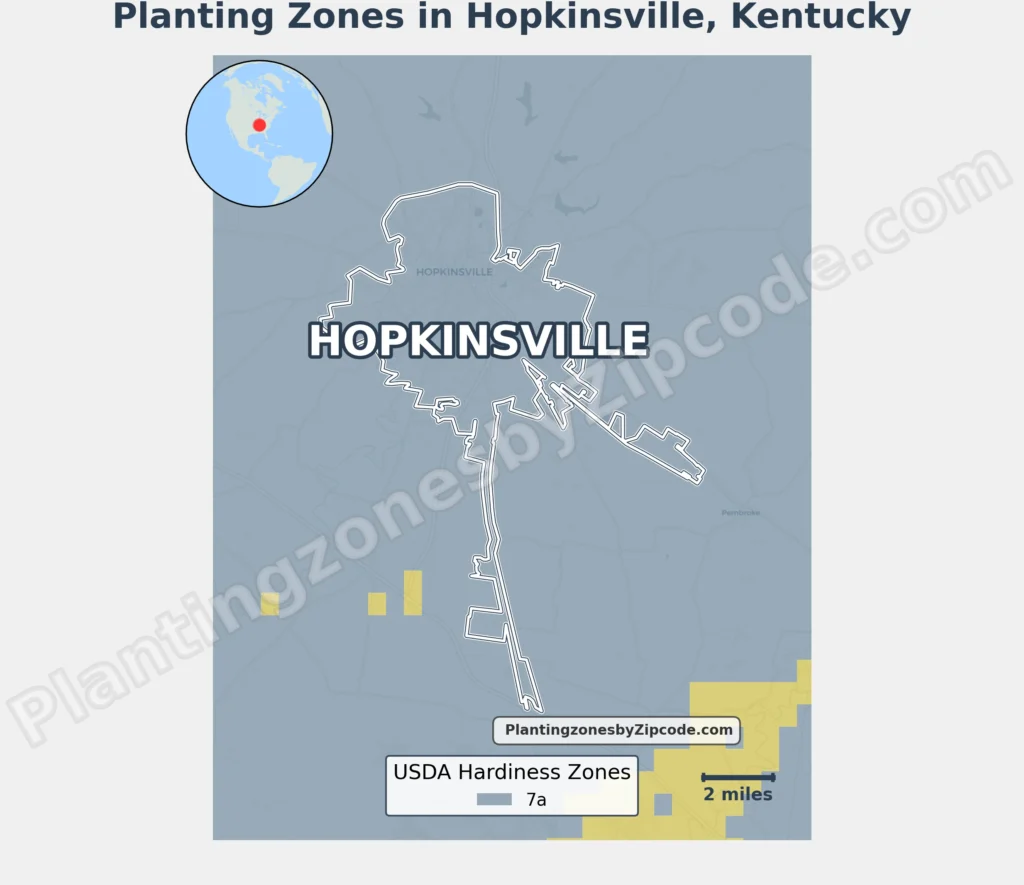 plant hardiness zone Hopkinsville KY map