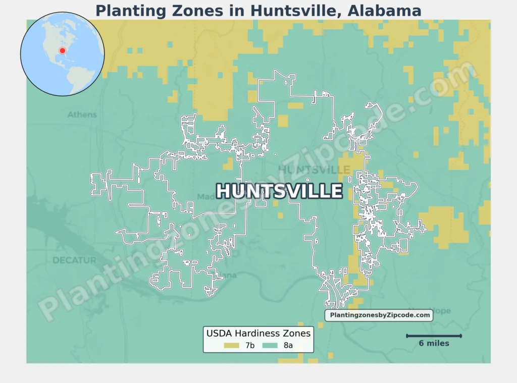 Huntsville Alabama Planting Zones Map