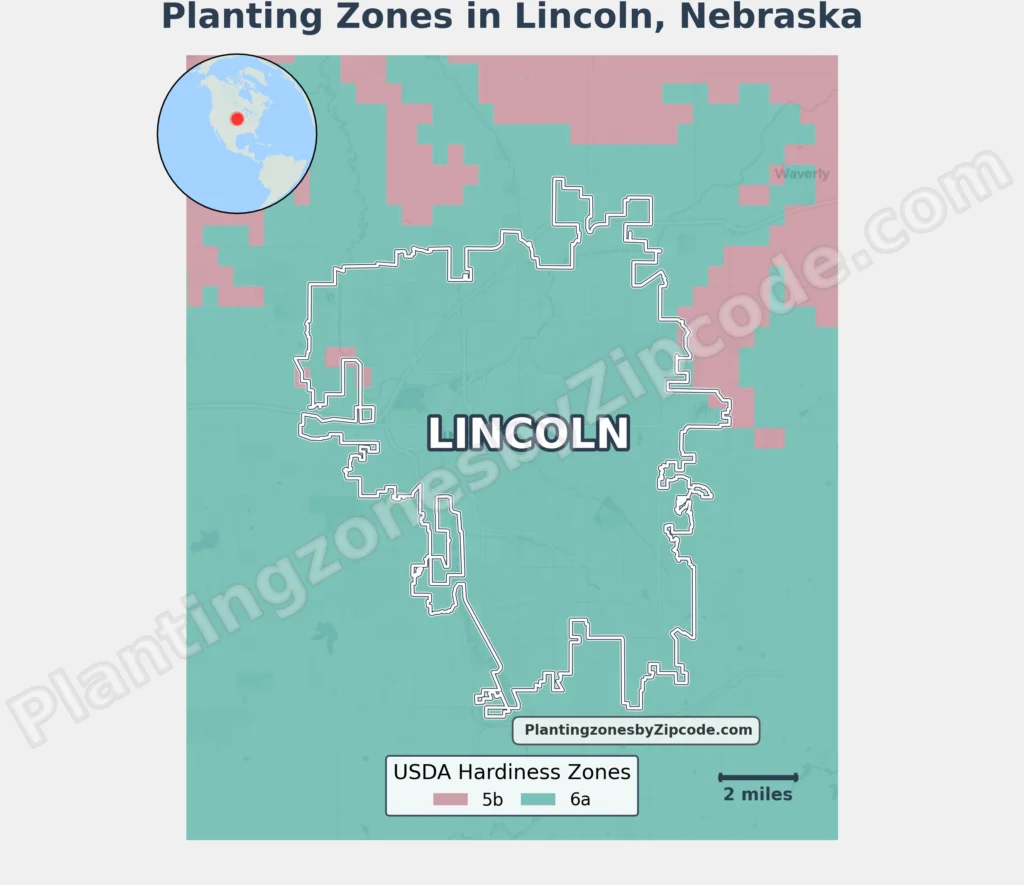 Map of Planting zone in lincoln nebraska