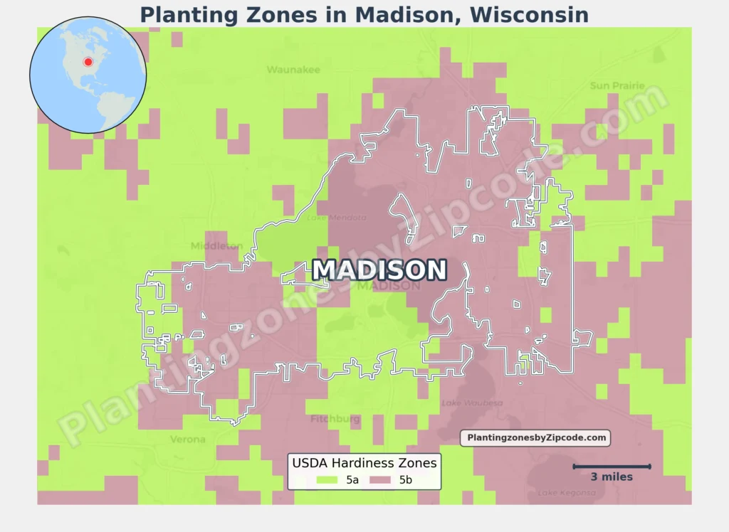 gardening zones wisconsin Map