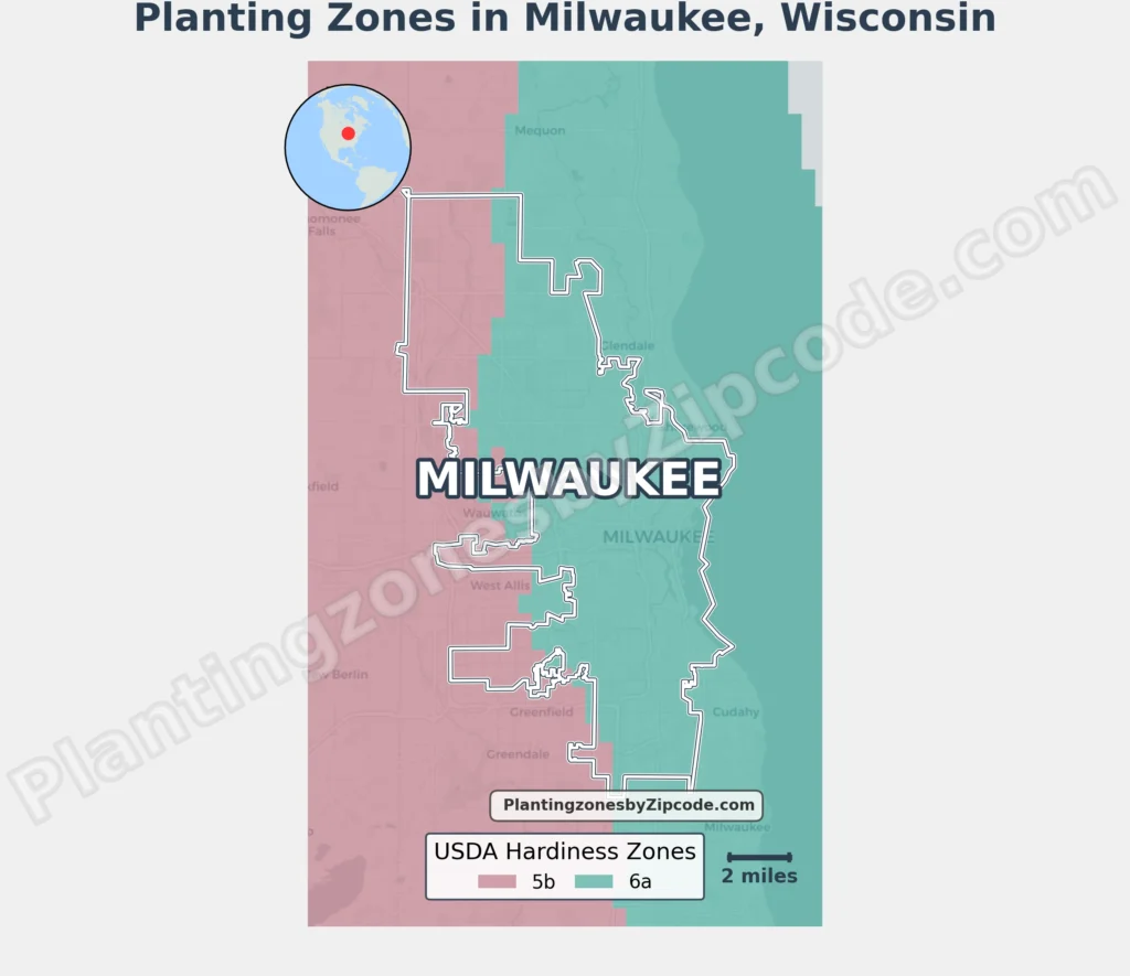 Milwaukee Wisconsin Planting Zones Map