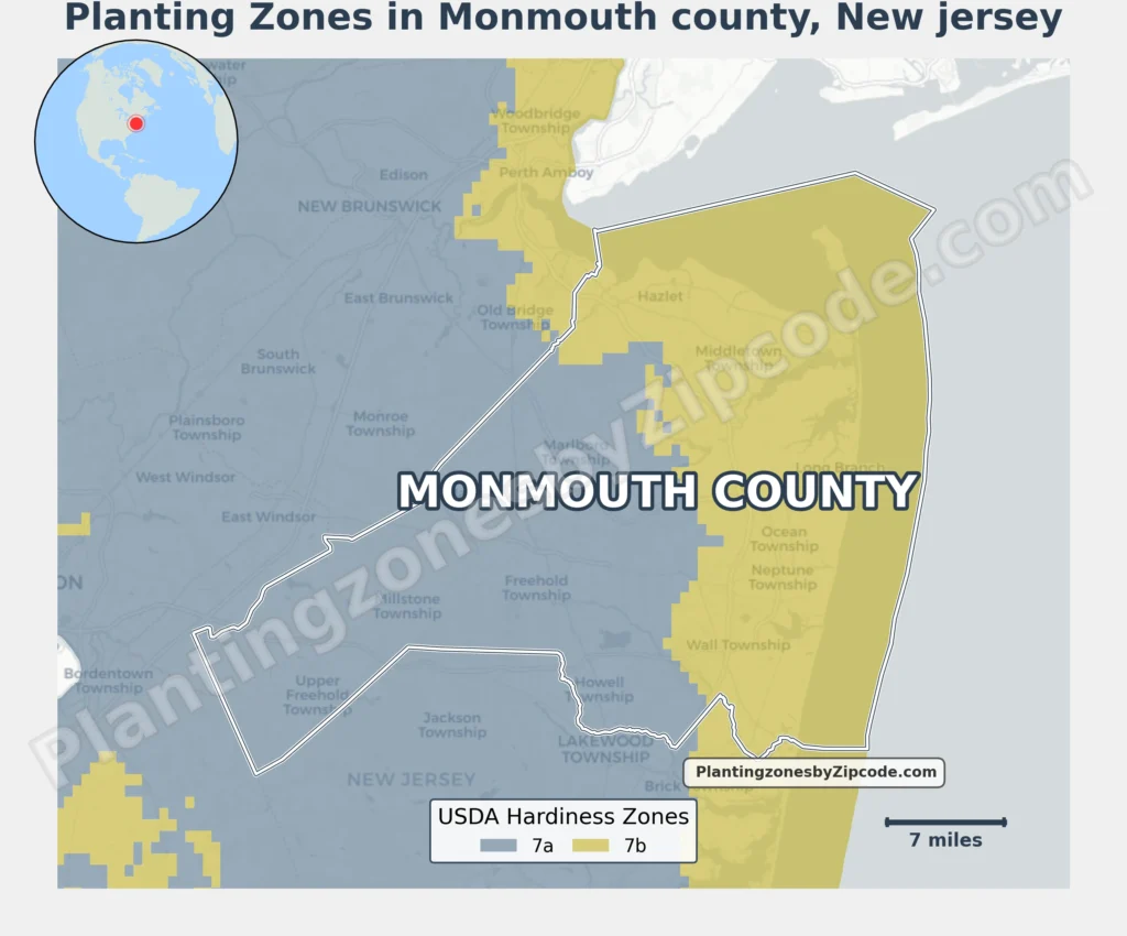 planting zone monmouth county nj map