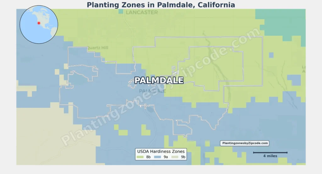 planting zone palmdale ca map