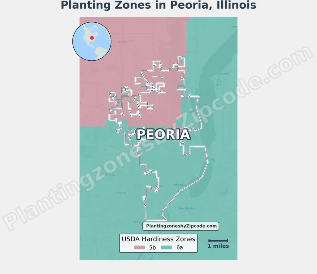 Peoria illinois planting zone Map
