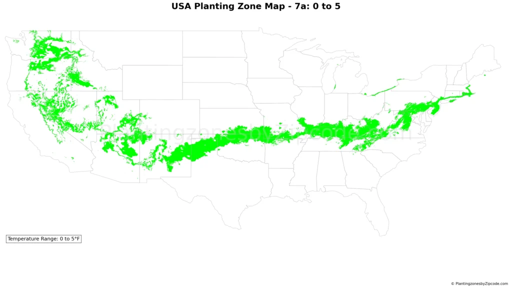 USDA planting zone 7a map