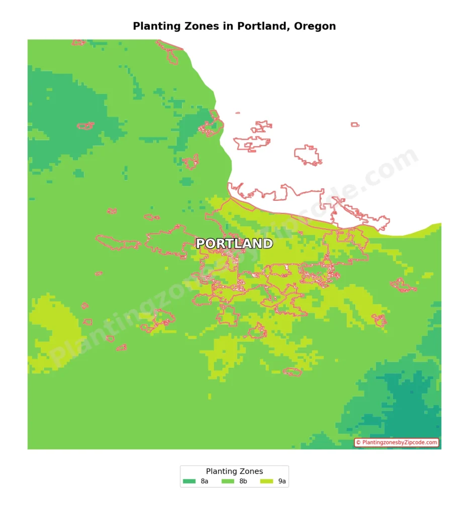 portland hardiness zones map