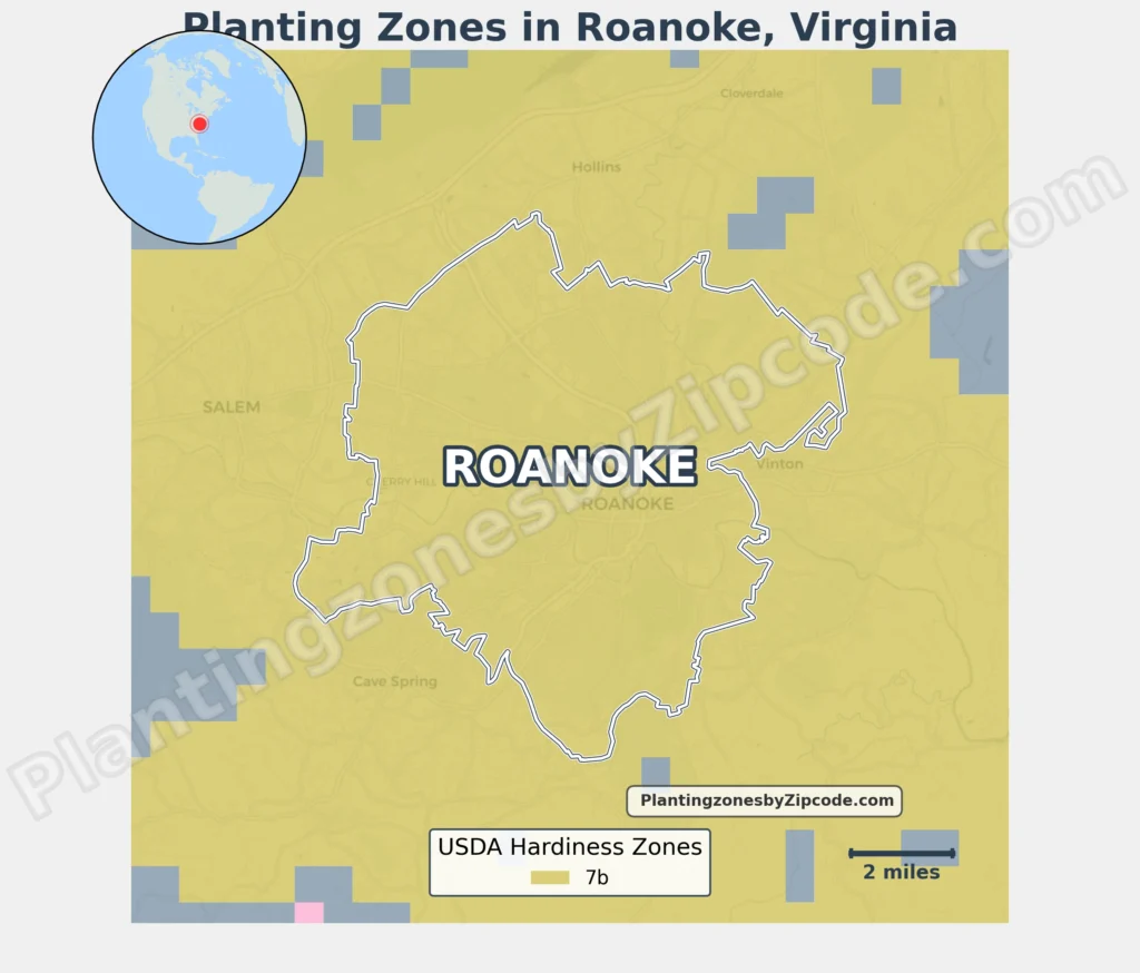 planting zone roanoke virginia map