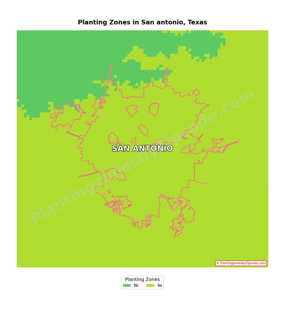 san antonio hardiness zones map