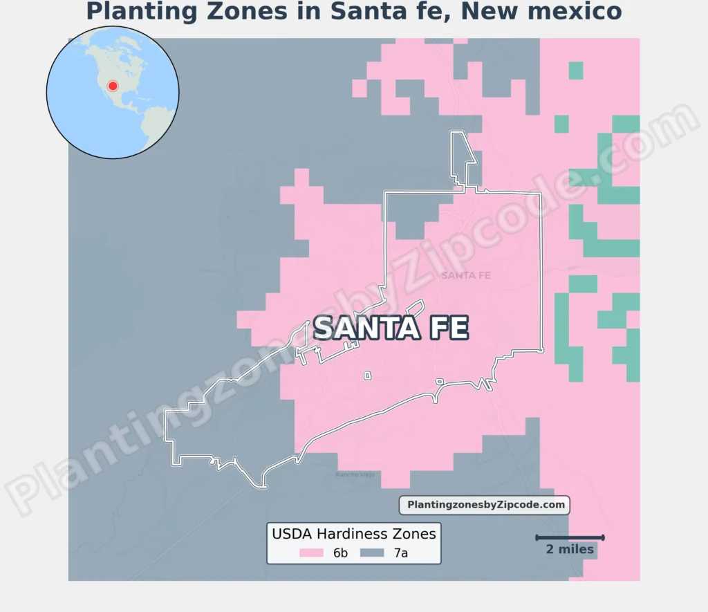 santa fe nm growing zone map