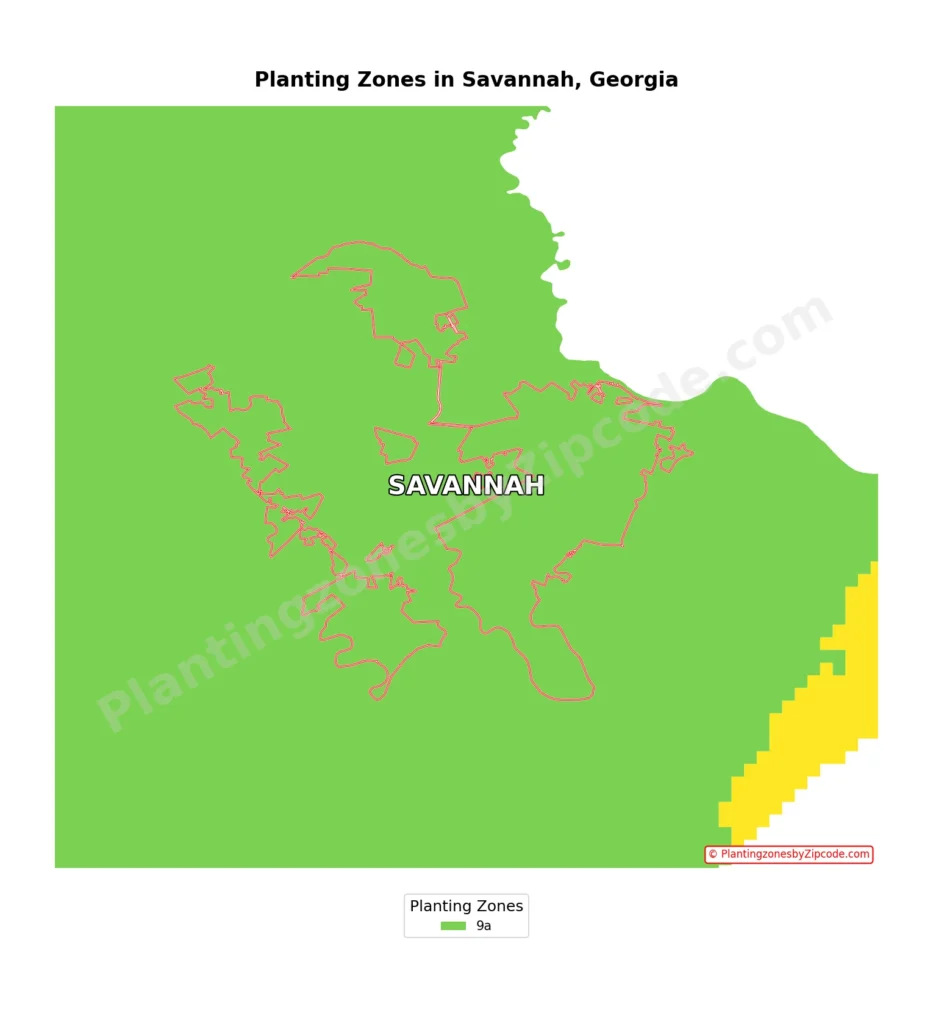 savannah georgia usda hardiness zone map