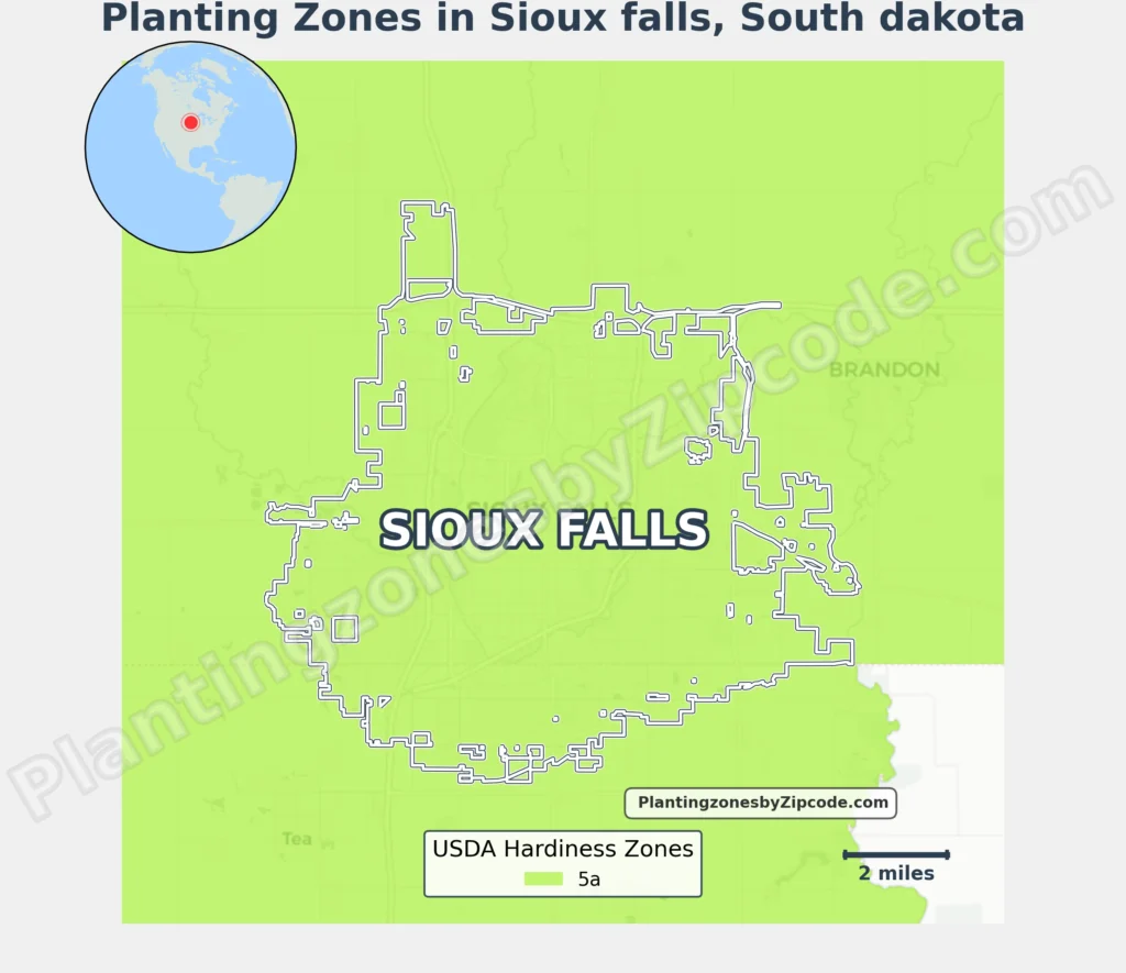 growing zonesioux falls sd map