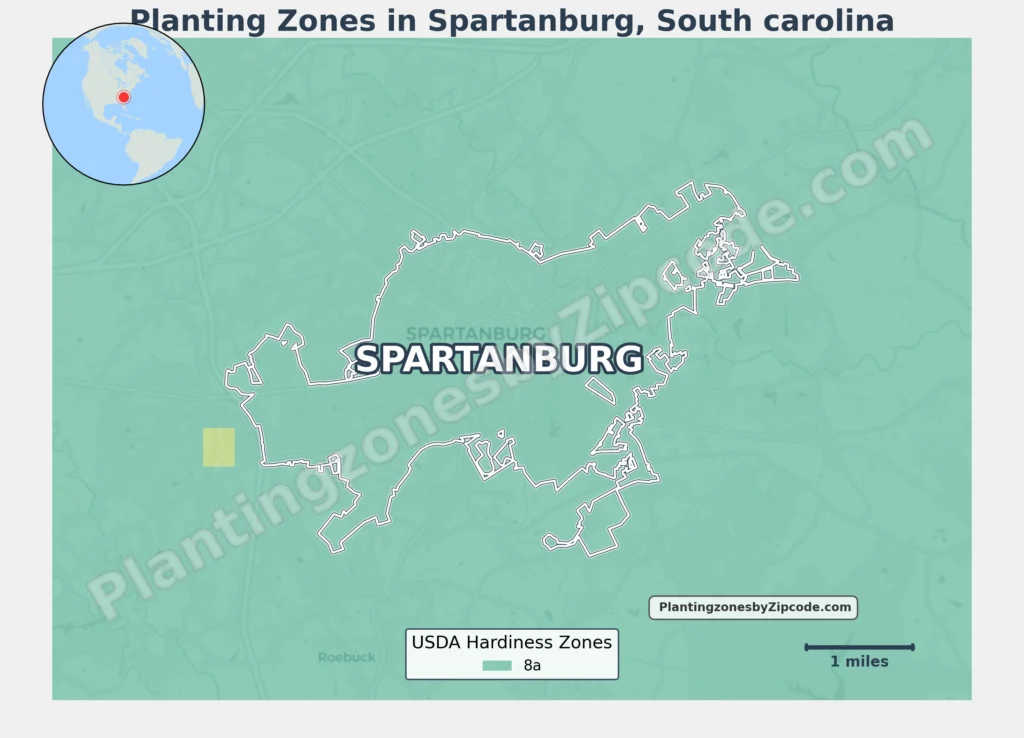 Spartanburg South Carolina Planting Zone Map