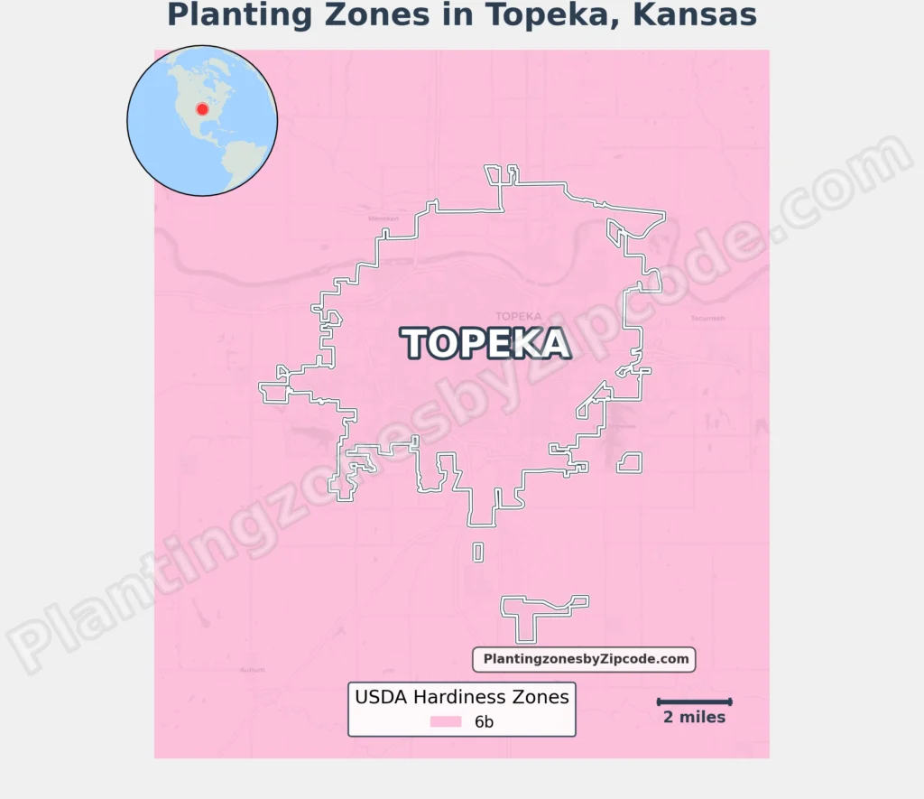Topeka Kansas Planting Zone map